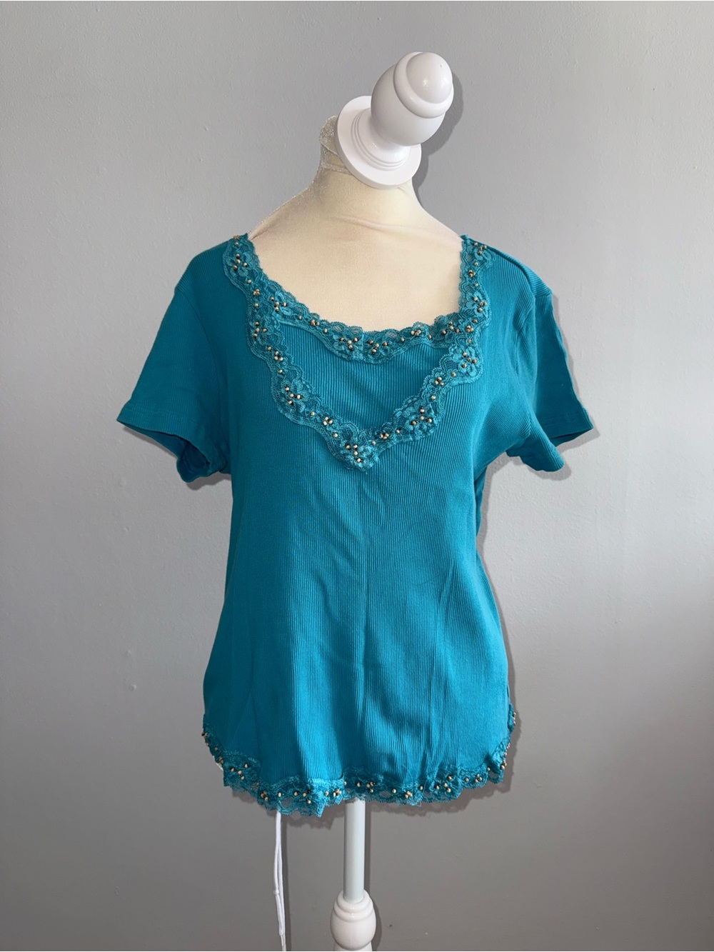 Fashion Bug Blue Shirt w Beading